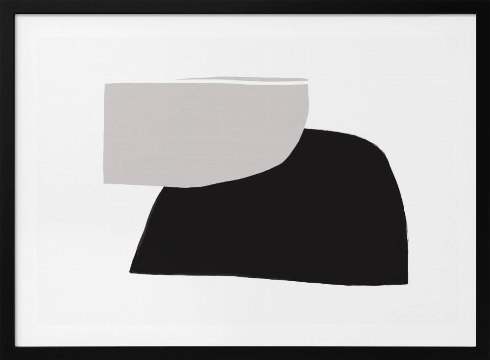 Monochrome organische vormen | Poster