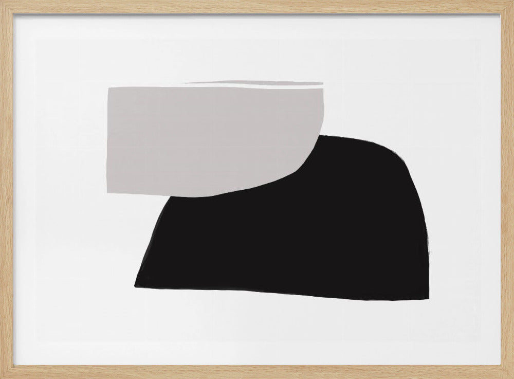 Monochrome organische vormen | Poster