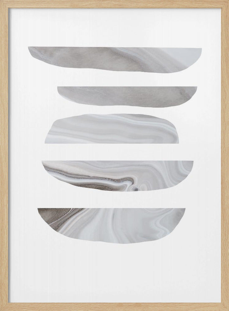 Minimalistische marmerpatronen in neutrale kleuren | Poster