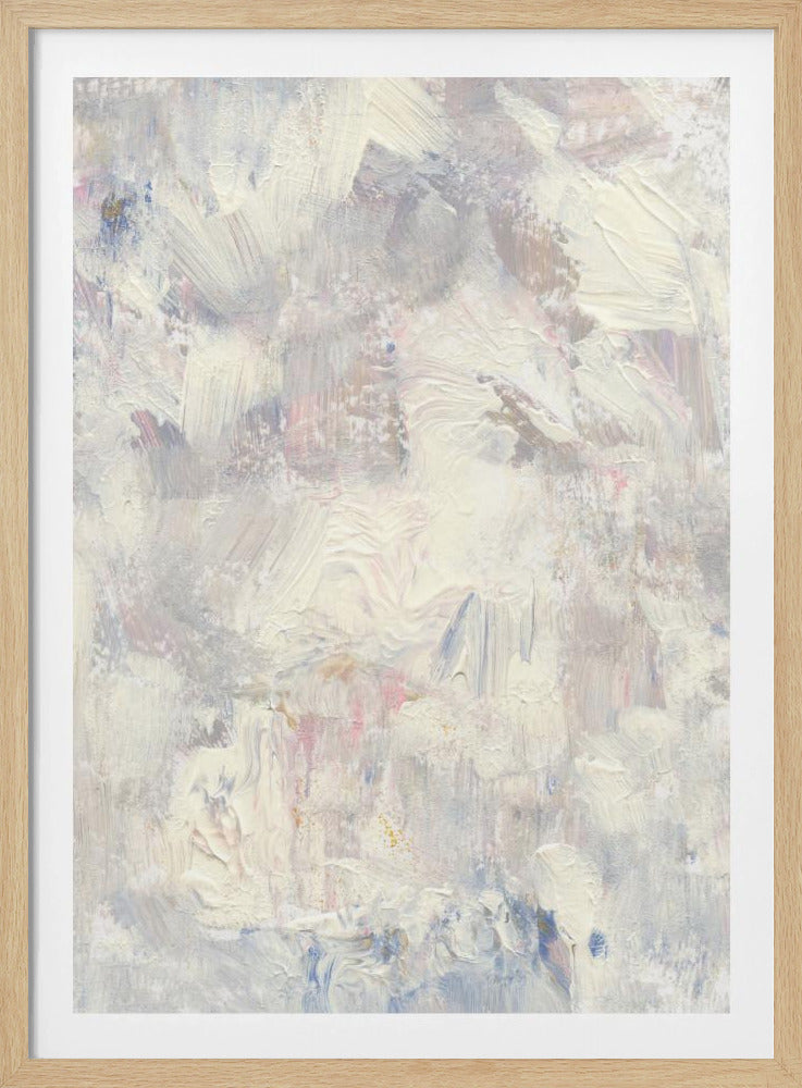 witte penseelstreken en zachte pasteltinten | Poster