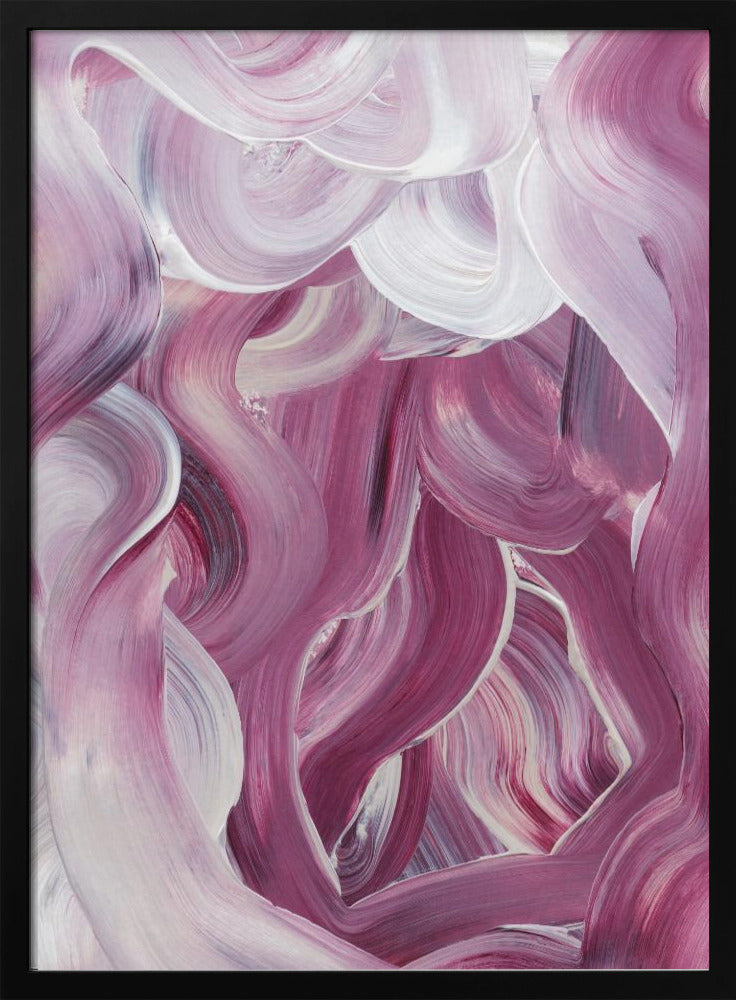 Expressieve roze en witte penseelstreken | Poster