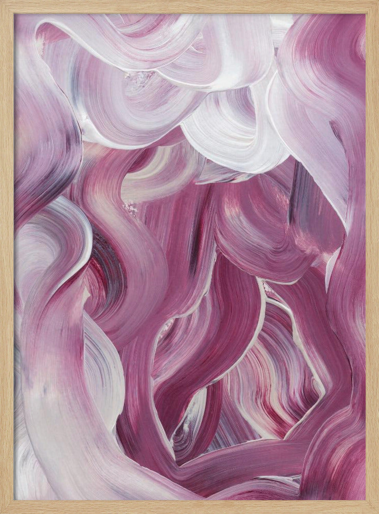 Expressieve roze en witte penseelstreken | Poster