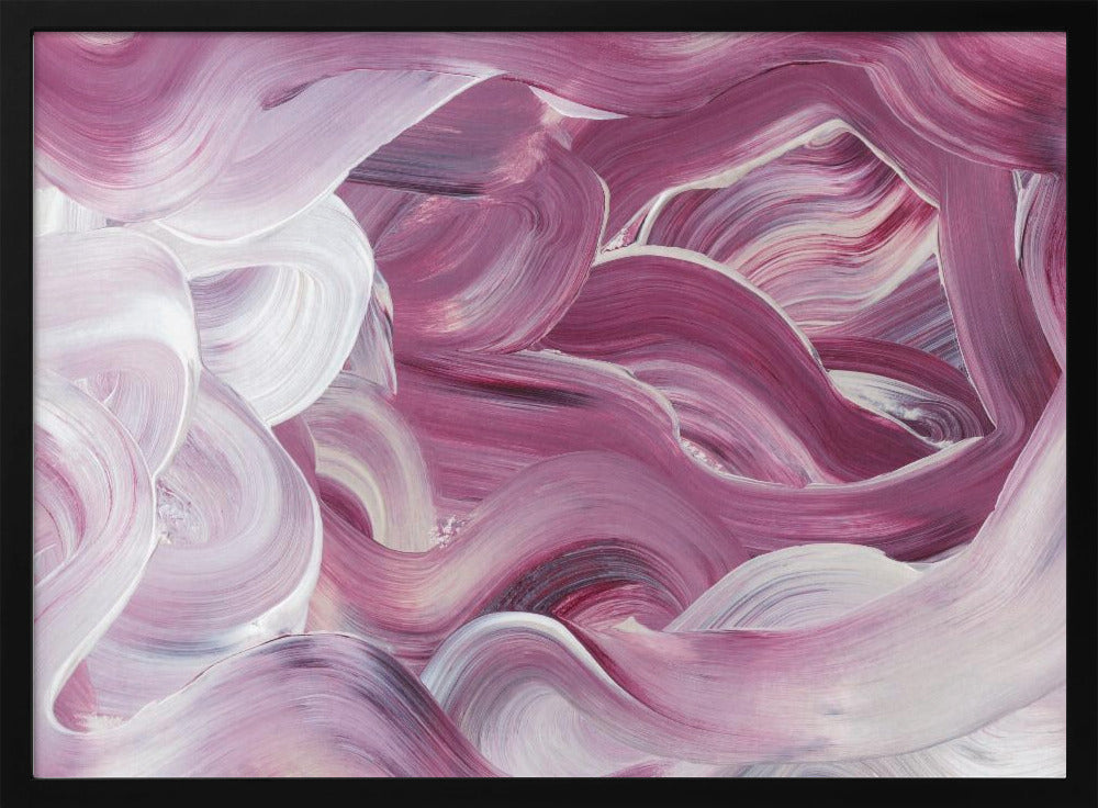 Expressieve roze en witte penseelstreken | Poster