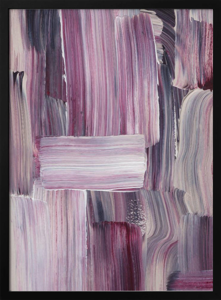 Gedurfde penseelstreken in tinten violet en roze | Poster
