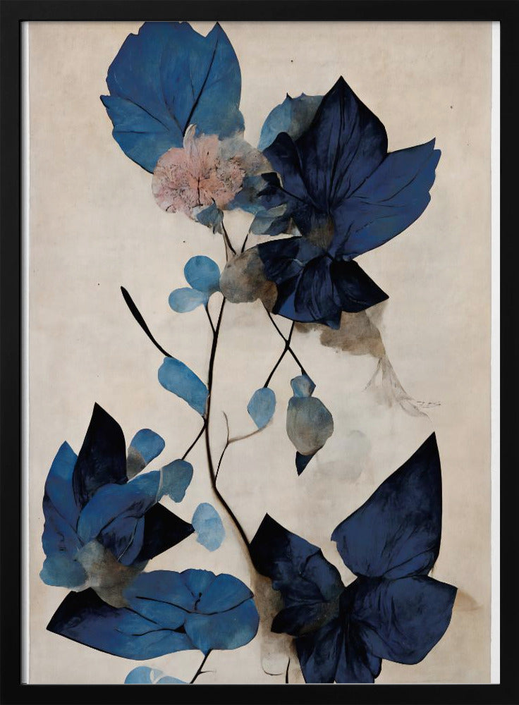 Blauwe droge bloemen | Poster
