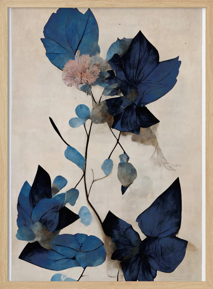 Blauwe droge bloemen | Poster