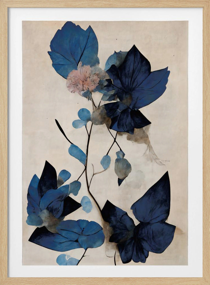 Blauwe droge bloemen | Poster