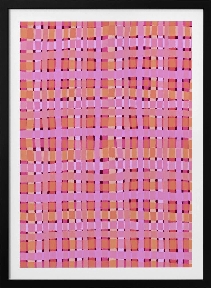 Vervormde roze lijnen | Poster