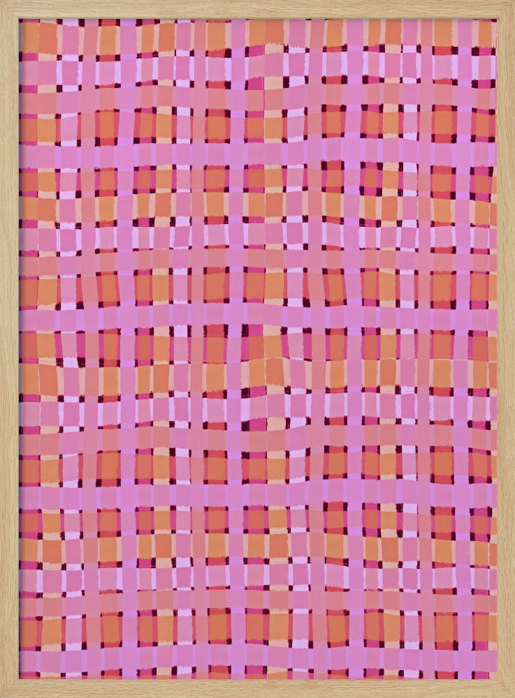 Vervormde roze lijnen | Poster