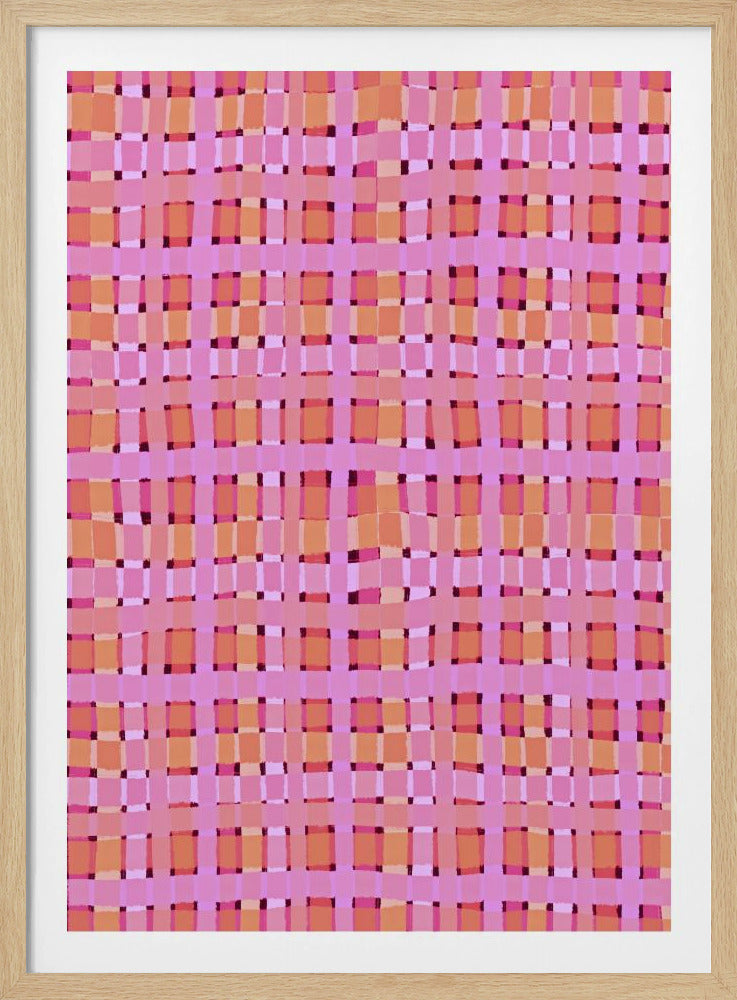 Vervormde roze lijnen | Poster