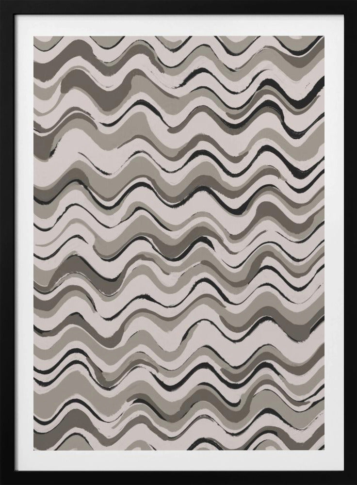 Monochrome golven | Poster