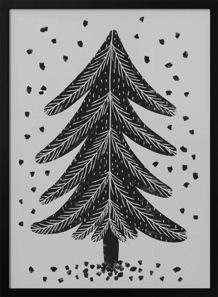 Monochroom Pinefall | Poster