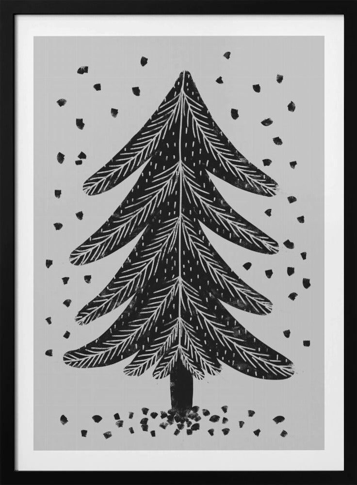 Monochroom Pinefall | Poster