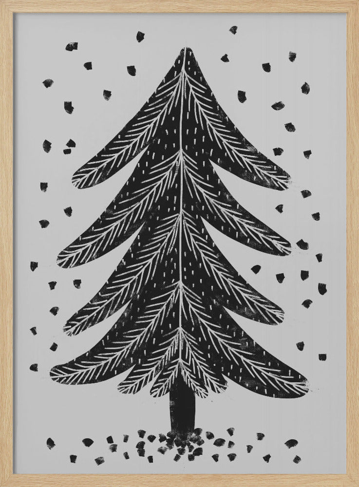 Monochroom Pinefall | Poster