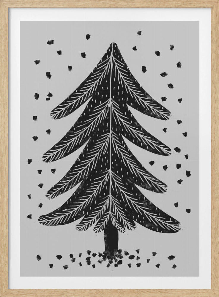Monochroom Pinefall | Poster