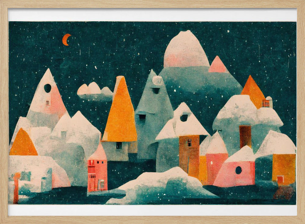 Winternachtdorp | Poster