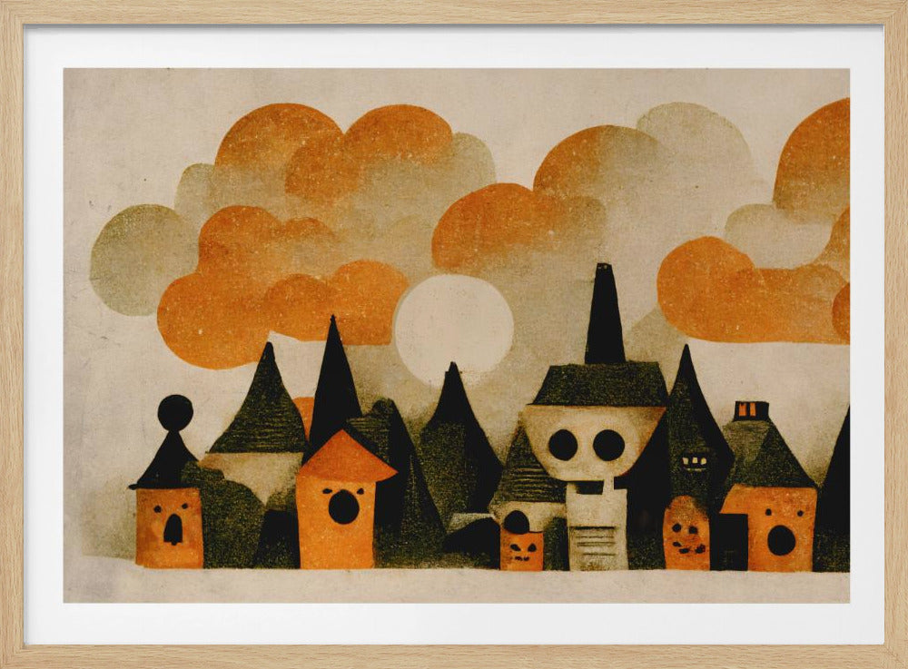 Spookachtig dorpsgezicht | Poster