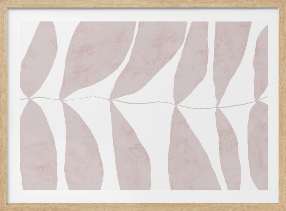 Bladpatronen in zachte beige tinten | Poster