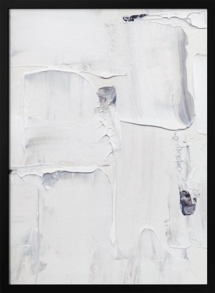 Expressionistische witte en grijze penseelstreken | Poster