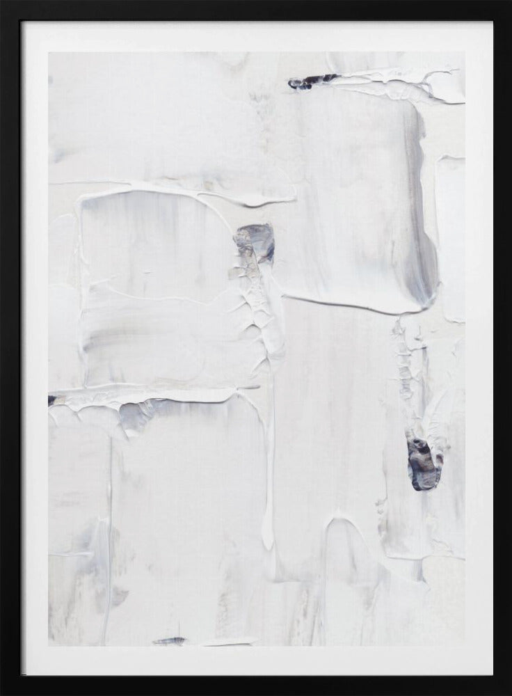 Expressionistische witte en grijze penseelstreken | Poster