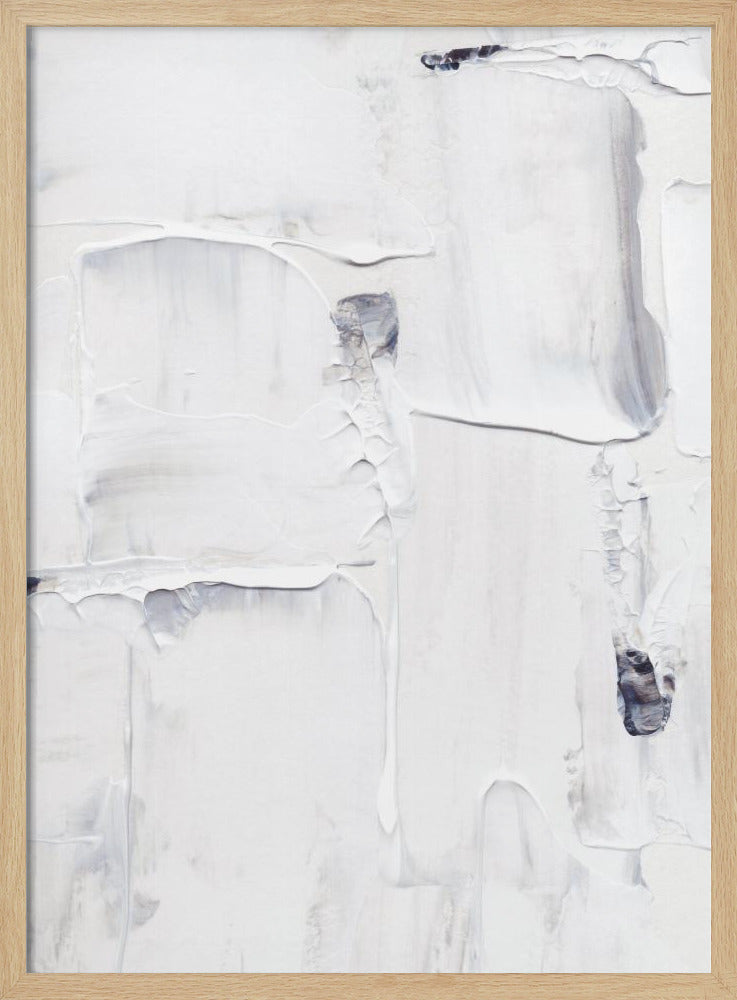 Expressionistische witte en grijze penseelstreken | Poster