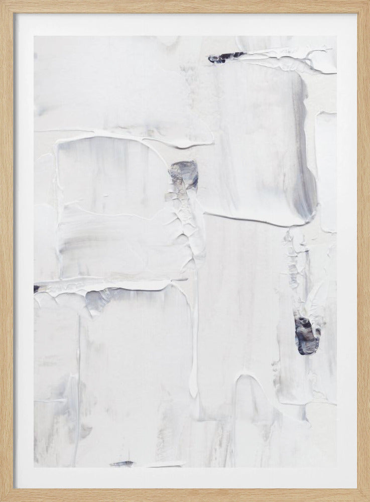 Expressionistische witte en grijze penseelstreken | Poster