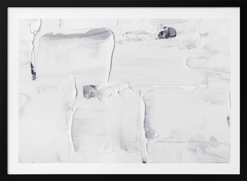 Gestructureerd wit canvas met subtiele tinten grijs en zwart | Poster