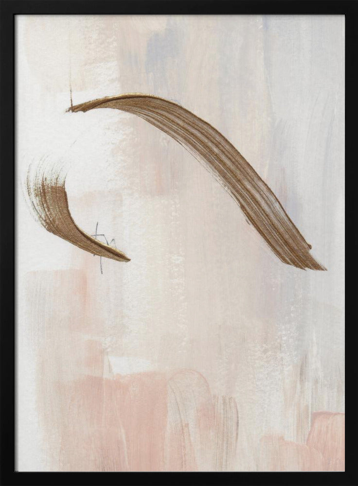 Elegante penseelstreken in aardse tinten | Poster