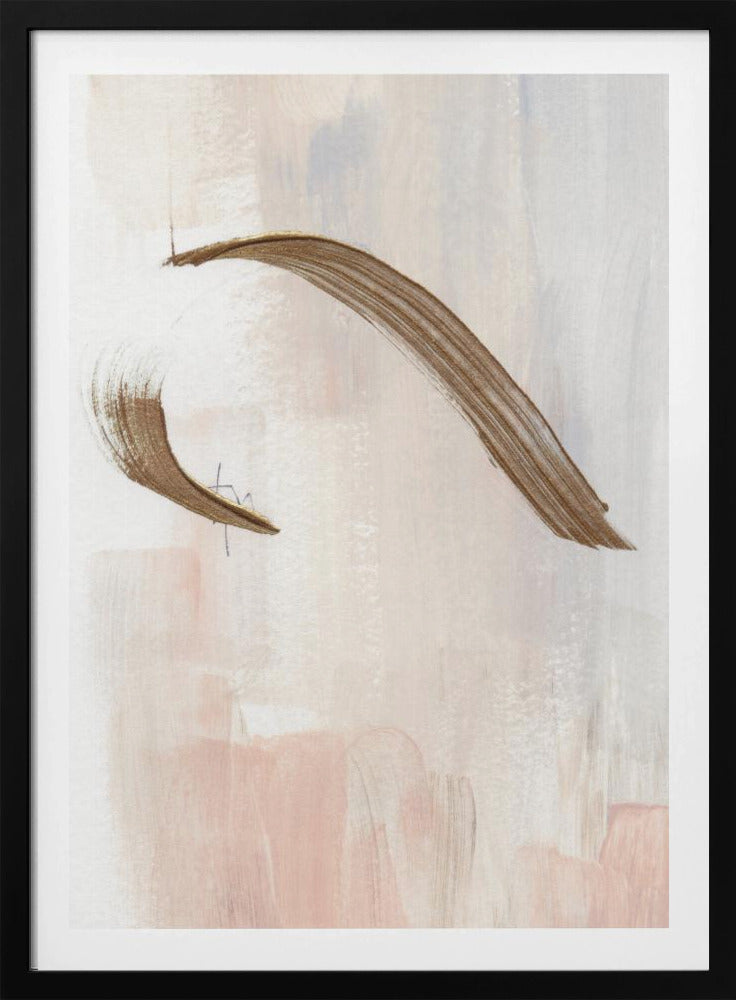 Elegante penseelstreken in aardse tinten | Poster