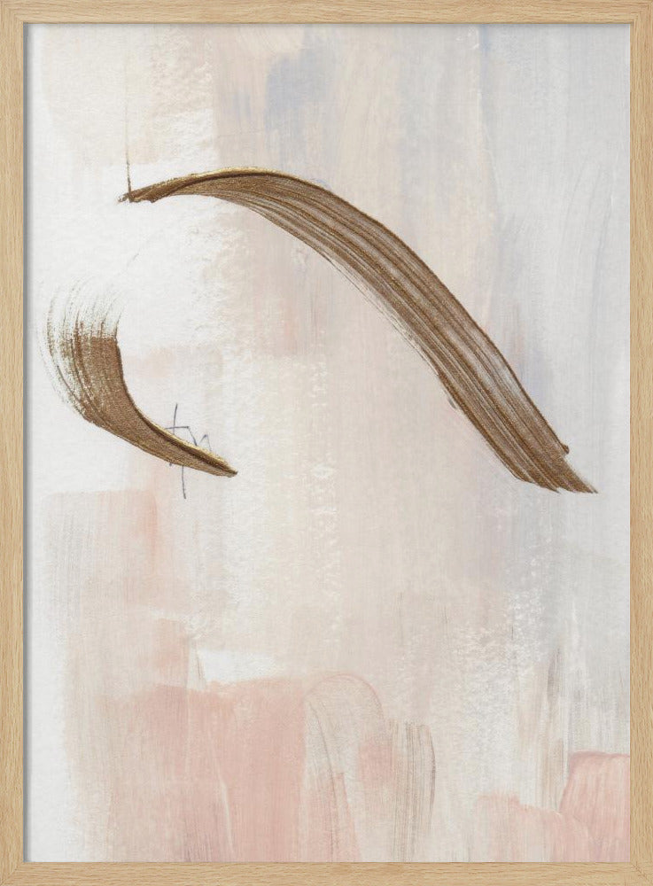 Elegante penseelstreken in aardse tinten | Poster