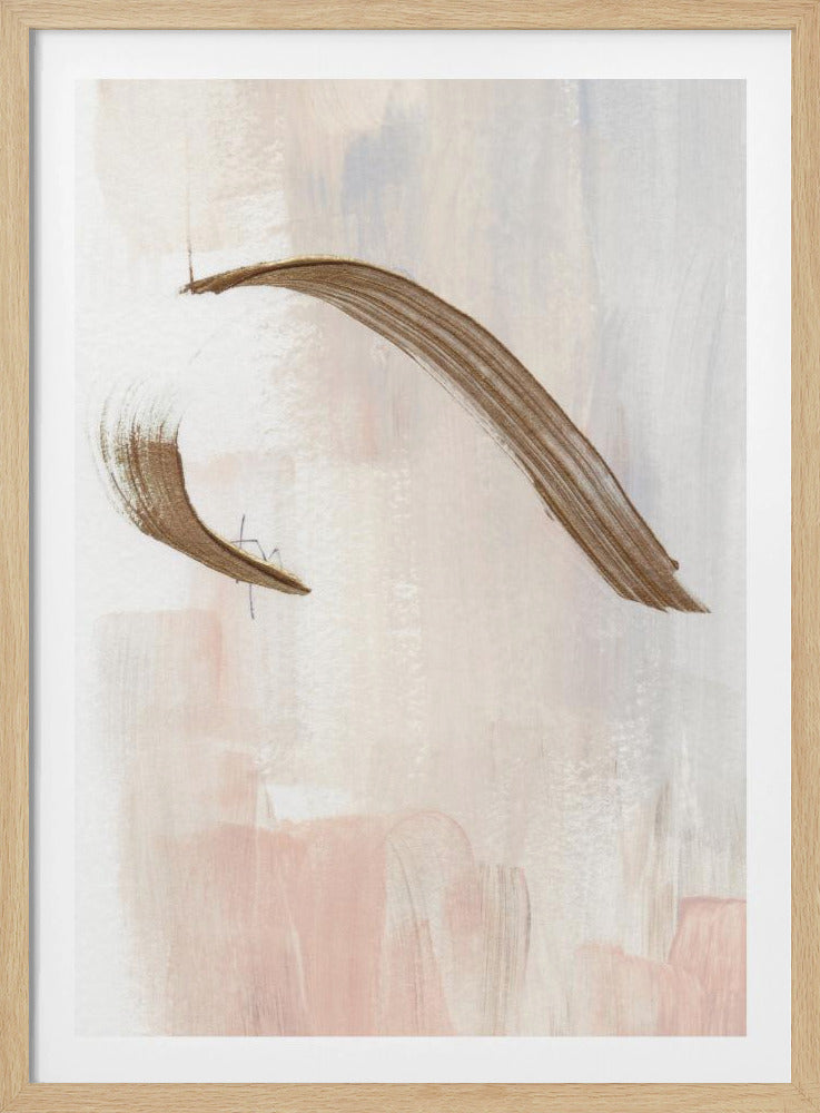 Elegante penseelstreken in aardse tinten | Poster