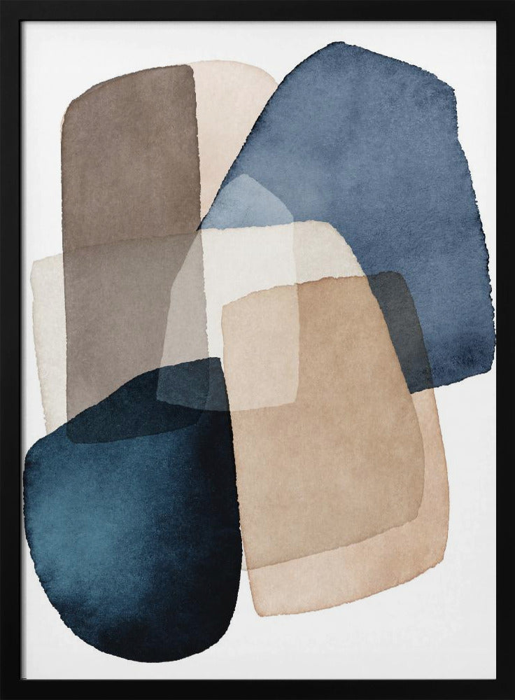 Blauwbruine blokken | Poster