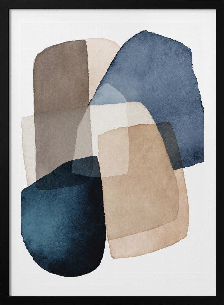 Blauwbruine blokken | Poster
