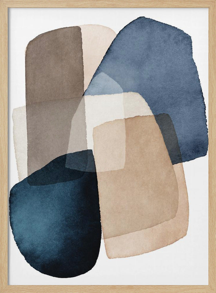 Blauwbruine blokken | Poster