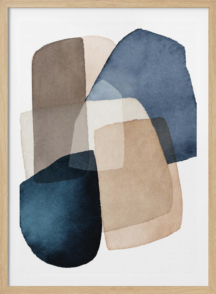 Blauwbruine blokken | Poster