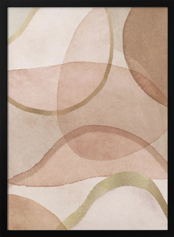 Blush en bruin abstract | Poster
