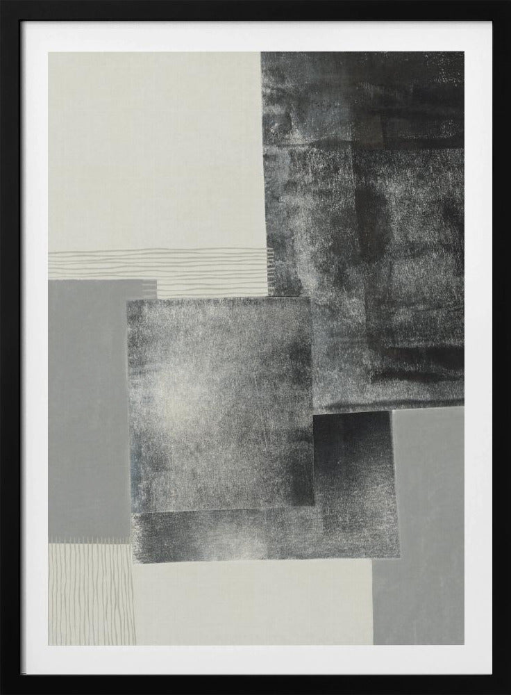 Monochrome blokken #1 | Poster