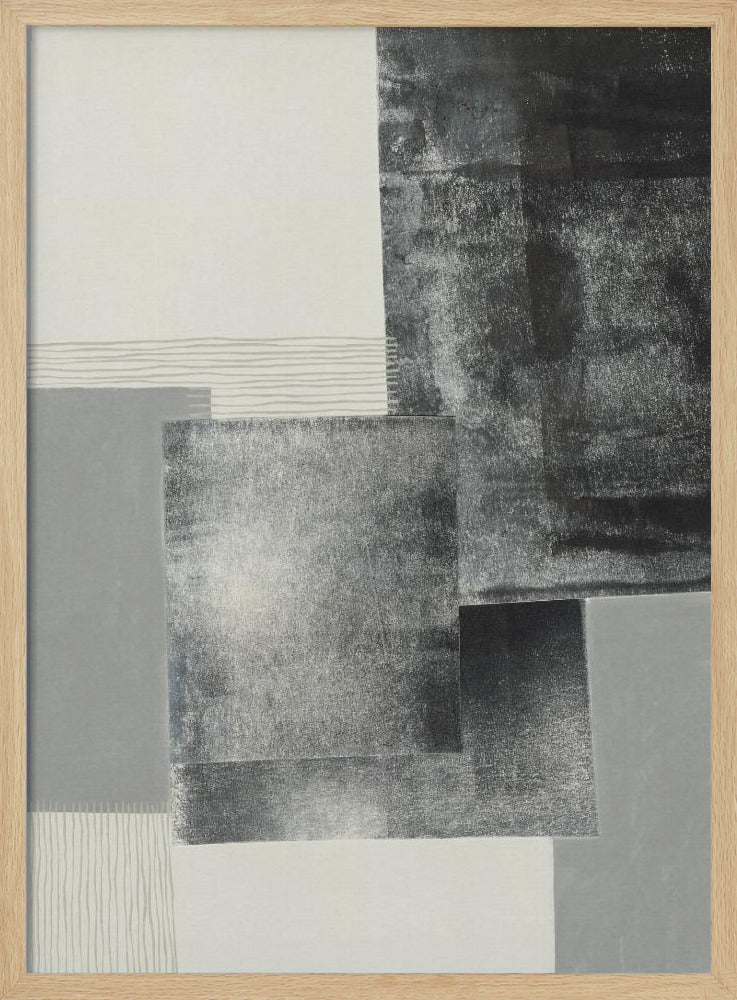 Monochrome blokken #1 | Poster