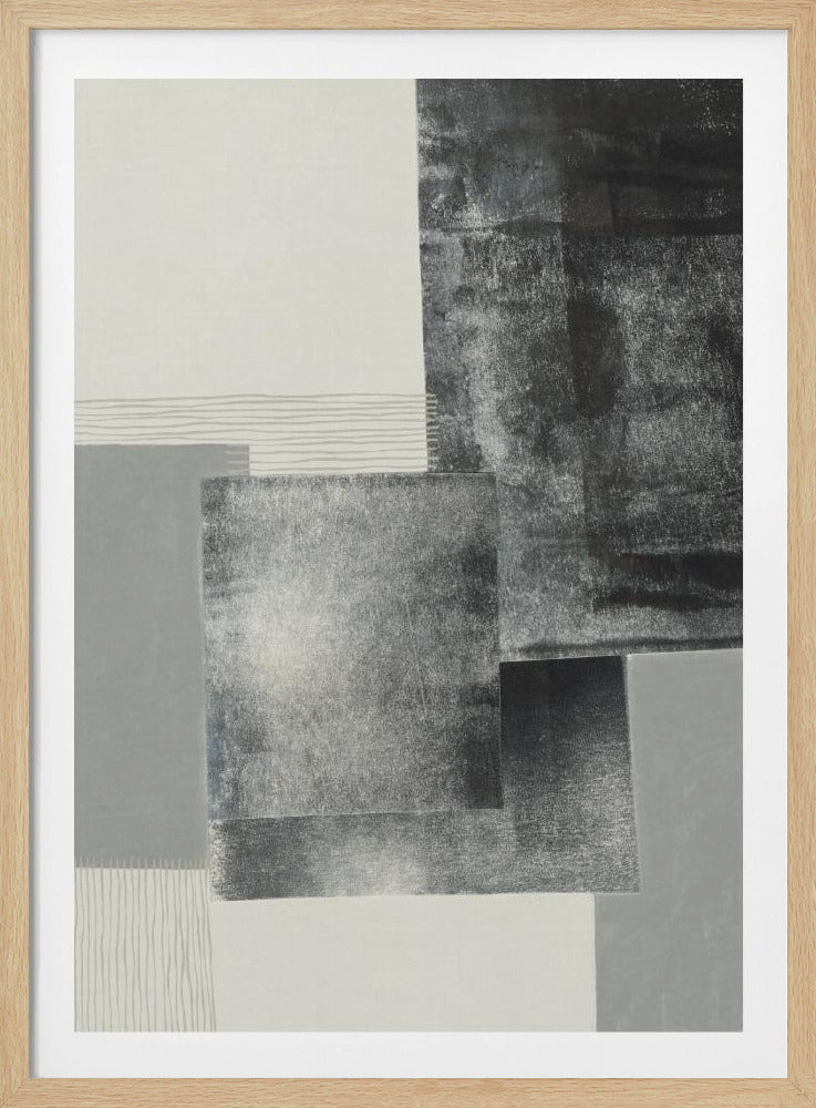 Monochrome blokken #1 | Poster