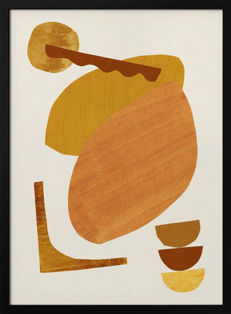 Abstracte collage met warme vormen | Poster