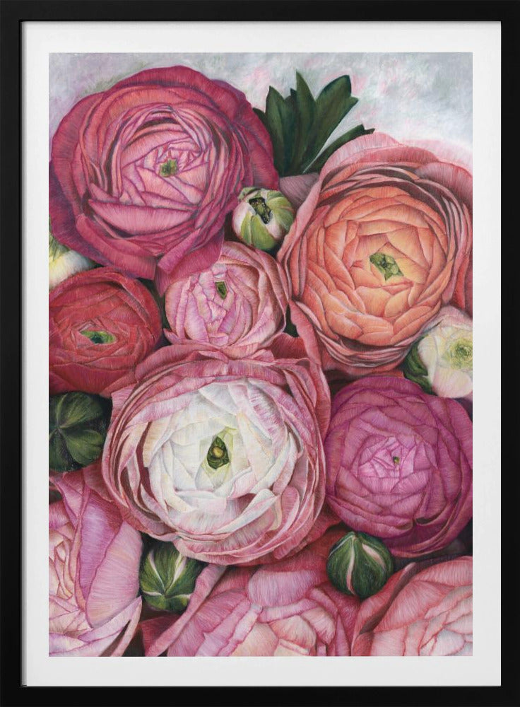 Arleth ranonkelboeket in warm roze | Poster