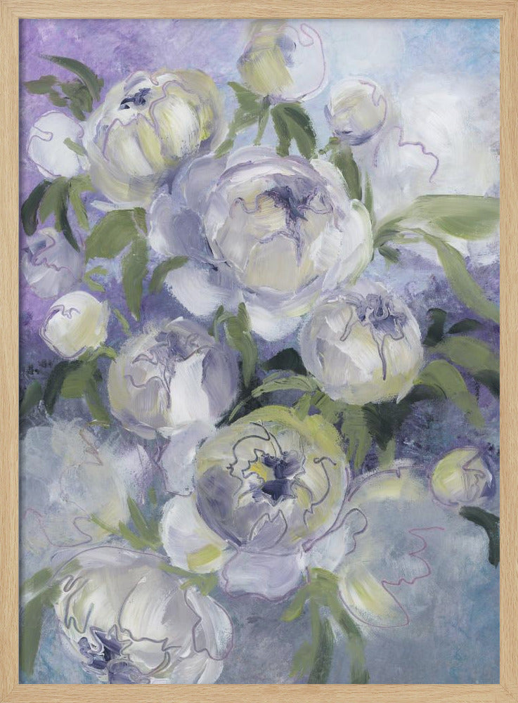Droevige, schilderachtige bloemen in violet | Poster