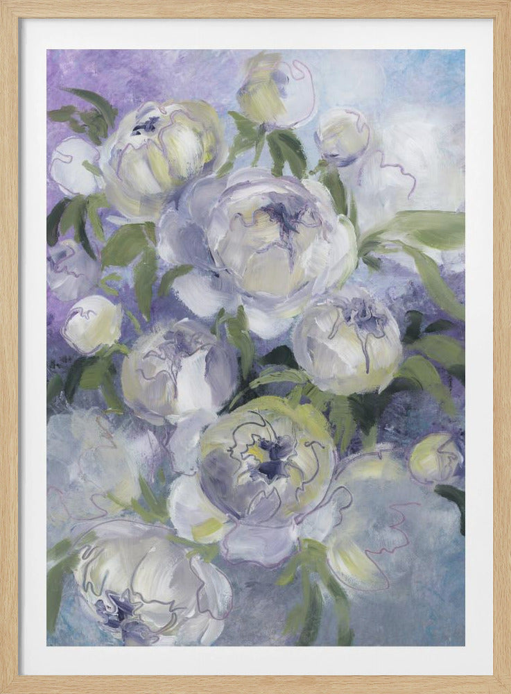 Droevige, schilderachtige bloemen in violet | Poster