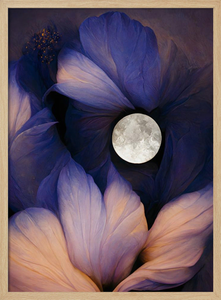 Maanverlichte bloesems | Poster