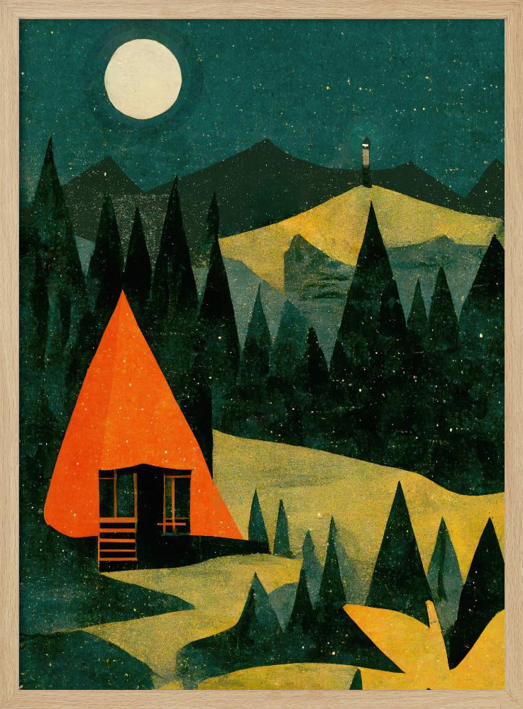 Maanverlichte hutdroom | Poster