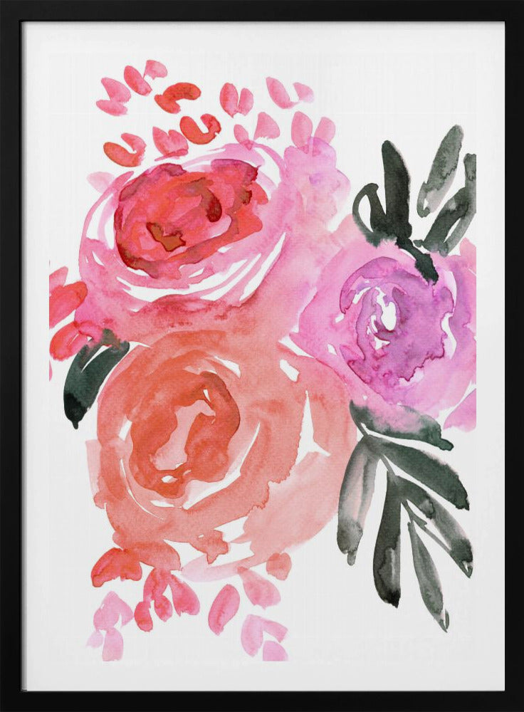 Maeko losse aquarel bloemen I | Poster