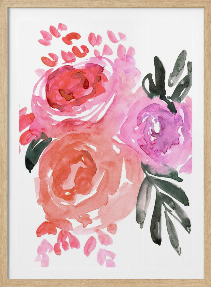 Maeko losse aquarel bloemen I | Poster