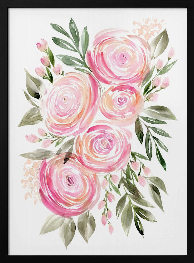 Begonia roze ranonkelboeket | Poster