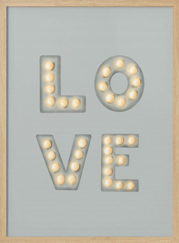 LIEFDE Lichtletters Groen | Poster