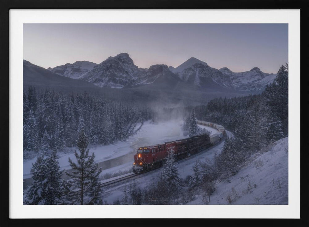 De trein in de sneeuw. | Poster